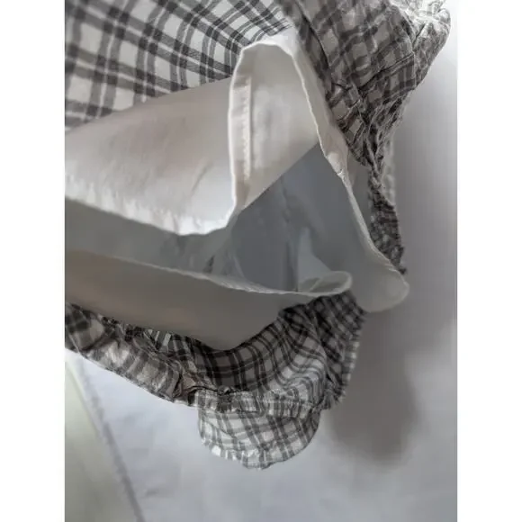 Hollister Plaid Gingham Romper Shorts Pockets Y2K Lined Smocked Size Medium M - Picture 9 of 10